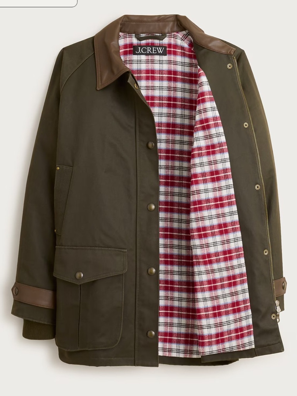 J crew Broken-in Barn Jacket™ with faux-leather collar - Picture 3 of 5